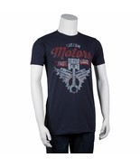 CUSTOM MOTORS Men&#39;s T-SHIRT Blue Short Sleeve Engine Fast &amp; Loud Piston ... - $342.52 MXN