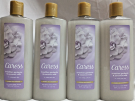 4X Caress Body Wash Brazilian Gardenia &amp; Coconut Milk 18 Oz. Each - £31.65 GBP