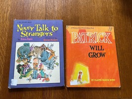 Lot of 2 Vintage PATRICK WILL GROW &amp; Never Talk to Strangers Large Hardcover Boo - £9.52 GBP