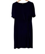 Roz &amp; Ali Shift Dress Short Sleeves Size Medium Navy Blue Knotted Dressy... - $28.46
