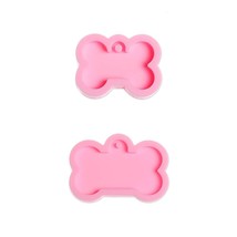 2Pcs DIY Dog Tag Bone Shape Cookie Resin Mold Jewelry Casting Mould Keychain - £8.66 GBP