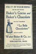 Vintage 1900 Baker&#39;s Cocoa &amp; Baker&#39;s Chocolate Walter Baker Co. Original... - £5.22 GBP