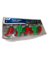 Camco 42659 8&#39; Chili &amp; Cactus 10 Party Lights Patio Decor Red Green  - £18.33 GBP