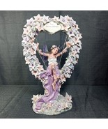 Angel in Flower Swing Heart Shape Resin Figurine Vintage - The Secret Ga... - $34.29 CAD