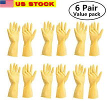 Tsyware 12 Gloves 6 Pairs Unbreakable Heavy Duty Kitchen Rubber Cleaning... - £13.22 GBP+