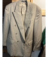 Bachrach Vintage Men&#39;s L Beige 100% Wool Blazer Jacket - $53.47 CAD