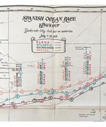Nautical Map King&#39;s Cup 1928 Elena Race To Spain Large Yacht Course Anti... - $139.42 CAD