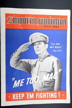 The Modern Woodman July 1942 General MacArthur Keep &#39;Em Fighting Rare HTF - $726.92 MXN