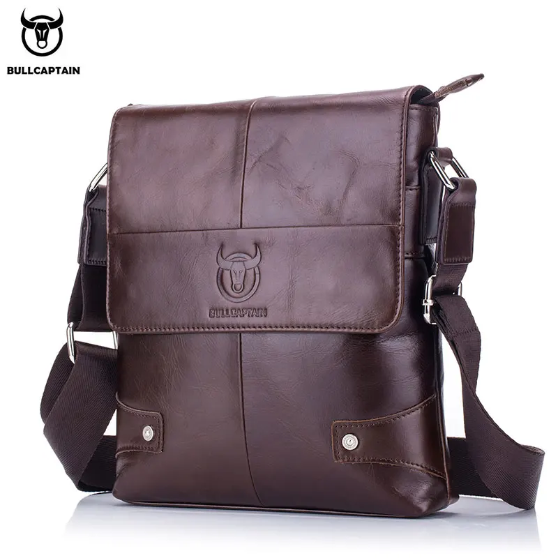 BULLCAPTAIN Men&#39;s Bag Leather Messenger Shoulder Bag Leather Messenger H... - $52.02