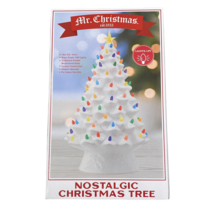 Mr. Christmas Nostalgic Ceramic Christmas Tree White Large 18” Tall LED 90 Bulb - £77.57 GBP