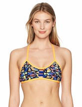 TYR Costa Mesa Pacific Tieback Bikini Top Swimwear Strappy Orange Blue XL 14/16 - £13.10 GBP