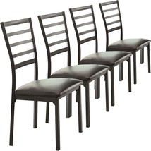 Black, Four-Piece Set Of Homelegance Bi-Cast Vinyl Metal Frame Side Chairs. - $211.95