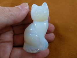 (Y-CAT-SIC-771) White Albino KITTY CAT gemstone gem figurine I love cats... - €16,82 EUR