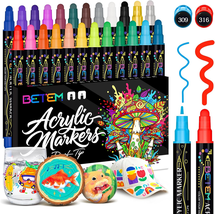 24 Colors Dual Tip Acrylic Paint Pens Markers, Premium Acrylic Paint Mar... - $14.77