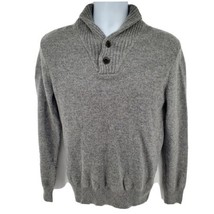 J Crew Wool Button Sweater Size S Gray Men's Cowl Neck - $36.58