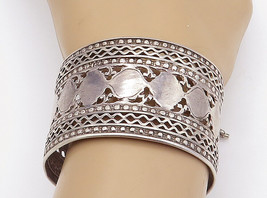 925 Sterling Silver - Vintage Dark Tone Ornate Pattern Bangle Bracelet -... - $191.52