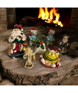 Vtg 8 Ornament LOT Lefton Star Man M&amp;M LANG CHRISTMAS ORNAMENT PATCHWORK... - $25.79 CAD