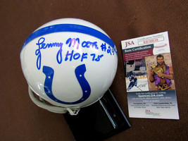 Lenny Moore # 24 Hof 75 Colts Signed Auto 2-BAR Mini Riddell Helmet Jsa Beauty - £93.85 GBP