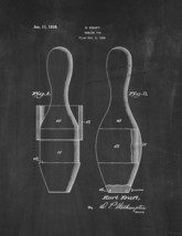 Bowling Pin Patent Print - Chalkboard - $7.95+