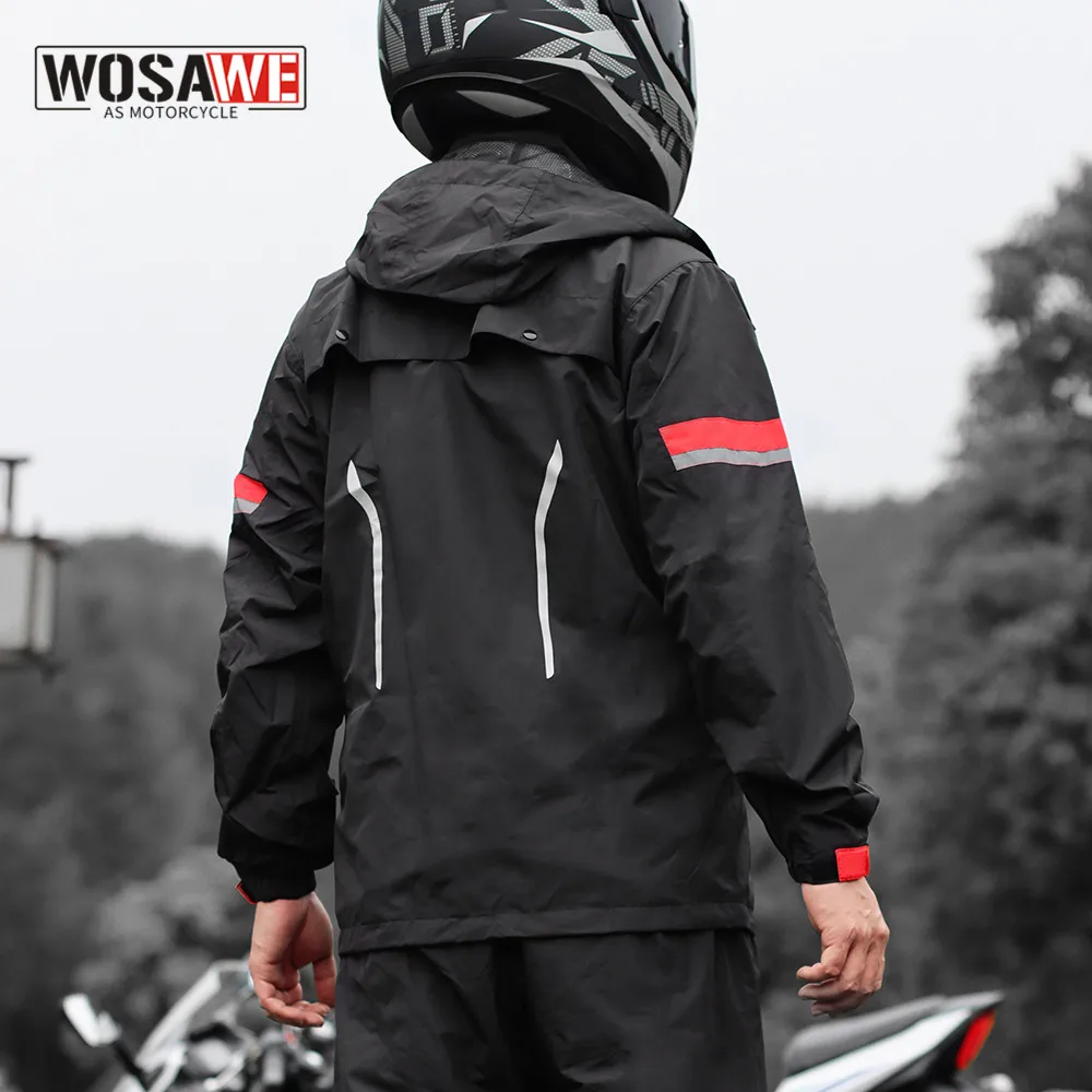 WOSAWE Men&#39;s Motorcycle Raincoat Suit Men Jacket Moto Lady Outdoor Rainwear - £30.97 GBP+