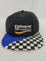 Vintage 1990s Mopar Performance Snapback Hat Rainbow Checkered Flag Made In USA - £61.94 GBP