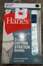 Hanes Ultimate 3-Pair Womens Bikini Underwear Panties Cotton Originals ~ M - £13.31 GBP