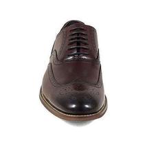 25064-601 Mens Dunbar Stacy Adams Shoes Antiqued Leather Burgundy Oxford wingtip image 4