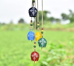 Vivanta 32in Hand-Painted Cow Bell Wind Chime for Rustic Decor Harmony bells - £21.05 GBP