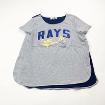 Women&#39;s Tampa Bay Rays MLB Baseball Navy Gray T-shirt Shirt Size Large - $117.24 MXN