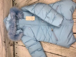 Child Kids Girls Winter Warm Jacket Coat Snowsuit Hooded Windbreaker Blue 12 - £34.46 GBP