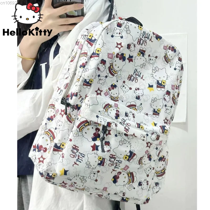 Sanrio Hello Kitty Women Backpack New Cute Anime Kawaii Cartoon Print Large - £22.99 GBP