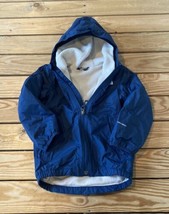 The north face Boy’s Full zip Hooded Fleece lined jacket size 4 Blue AG  - $19.70