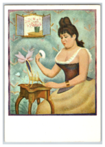 Seurat Painting &quot;Young Women Powdering Herself&quot; Art Postcard Unposted - £3.76 GBP