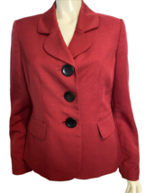 Kasper Separates Red 3 Button Blazer Size 10 - €32,55 EUR