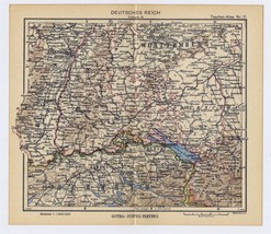 1943 Vintage Wwii Map Of BADEN-WÜRTTEMBERG Stuttgart Germany / Third Reich - £14.57 GBP