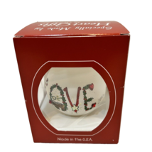 Heart Gifts Teresa Christmas Glass Love Ornament Applied Swarovski Crystals 3" - £11.70 GBP