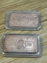 $100 Ben Franklin Banknote 1 oz Copper Bar Lot Of 2  KG - $9.90