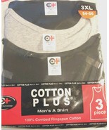 Men&#39;s Big Size 3XLTees 3 Pack Blue Black Gray Type A Shirt Cotton Plus - $18.99