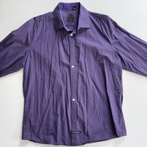 English Laundry Check Button Down Shirt Mens 17 34-35 Purple Black Cotton - L - $19.99