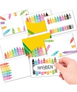 Colorful Crayon Name Tag Stickers | Set of 56 | Classroom Supplies - $16.28 CAD