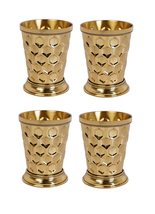 Handtechindia Brass Cocktail Drinkware Mint Julep Cups 12-OUNCE Gold Finish Cock - £62.01 GBP