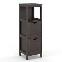 Wooden Bathroom Floor Cabinet with Removable Drawers-Brown - Color: Brown - £89.95 GBP