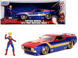 1973 Ford Mustang Mach 1 With Captain Marvel Diecast Figurine \Avengers&quot; &quot;&quot;Marv - £40.85 GBP