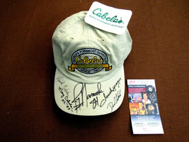 Chuck Yeager Jay Novacek Ace Pilot Te Signed Auto Cabela&#39;s Family Hat Cap Jsa - £311.49 GBP