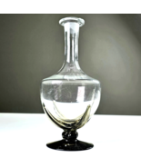 Vintage Art Deco Vase Clear With Gray Base Artistic Design Glass Sculptu... - £28.30 GBP
