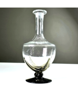 Vintage Art Deco Vase Clear With Gray Base Artistic Design Glass Sculptu... - €31,00 EUR