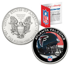 ATLANTA FALCONS 1 Oz American Silver Eagle $1 US Coin Colorized NFL LICE... - £67.23 GBP