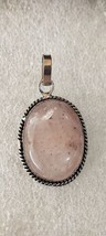 Rose Quartz Naturel Agate Réunis Agate Pendentif Ovale Plaqué Argent - $9.89