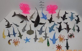 Huge Lot of 37 Different Pretend Play 1&quot; to 4&quot; Aquatic Life animal Figures - £19.22 GBP