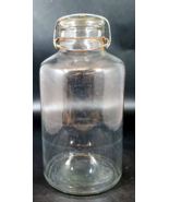Vintage 1 Gallon Glass Unmarked Jar with Glass Lid 12&quot; X 7&quot; - £39.57 GBP